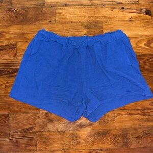 Blue Linen Shorts